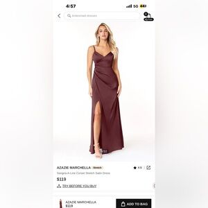 Azazie Burgundy Maxi Dress with Slit
